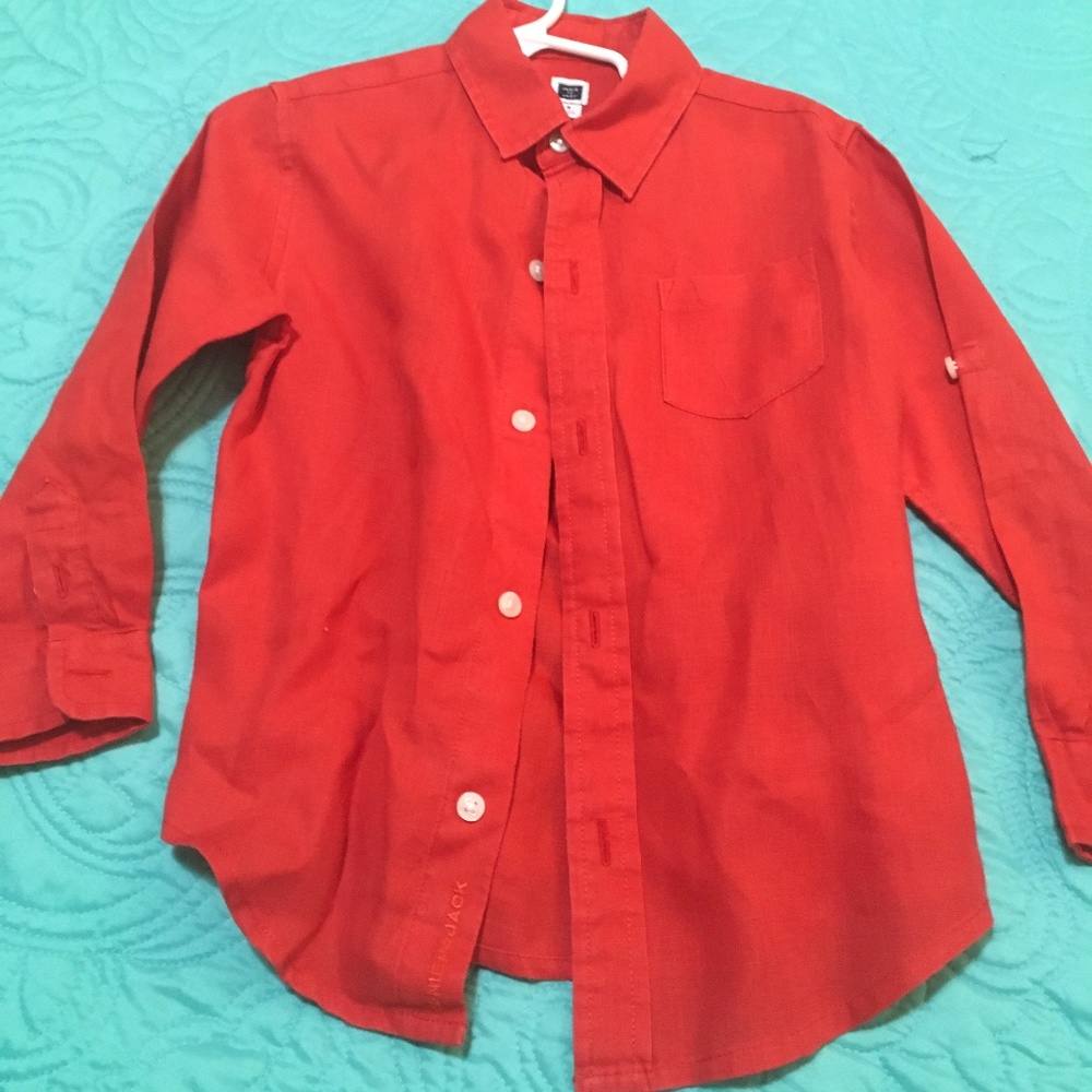 Janie and jack 3t red linen shirt